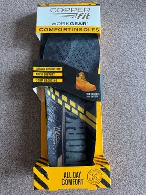 Copper Fit Workgear Comfort Insoles - Black & Yellow